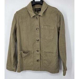 Quince Comfort Stretch Chore Jacket Women's Size Medium Olive Green Utility